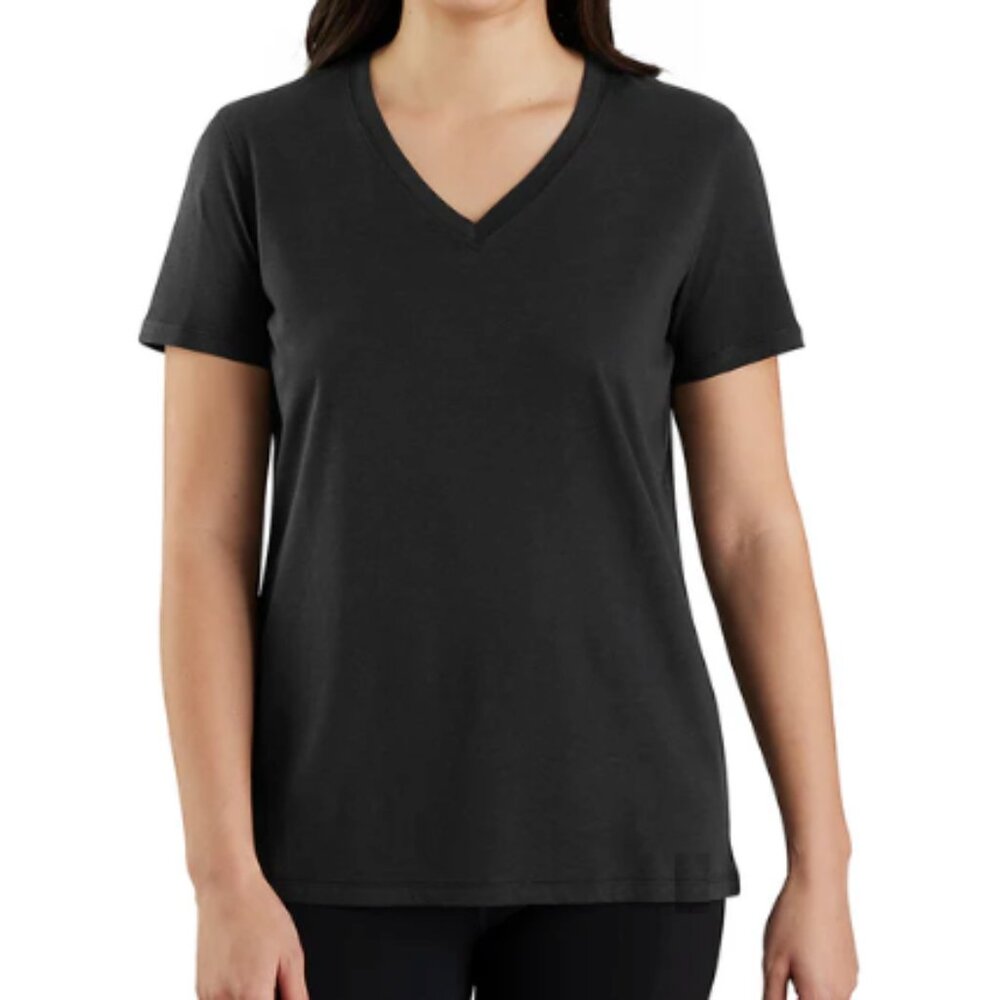 3 Pcs Women's V Neck T Shirts Summer Trendy Short Sleeve Tops - Size Large